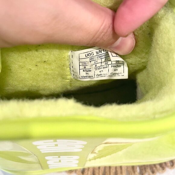 UGG Classic Clear Mini Key Lime Boots Waterproof Size 8 - Picture 7 of 10